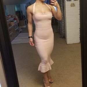 Pink mermaid bandage cocktail dress